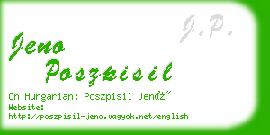 jeno poszpisil business card